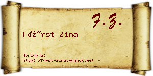 Fürst Zina névjegykártya